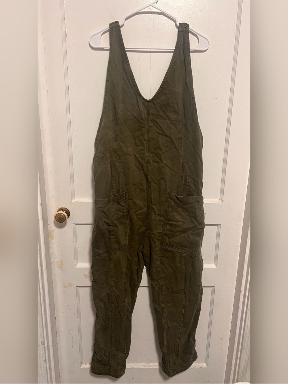 Free People We The Free High Roller Jumpsuit Moss Stone Size S